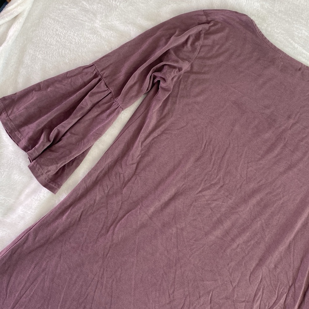 Simply Southern velvet mauve bell sleeve midi dress - Picture 10 of 17